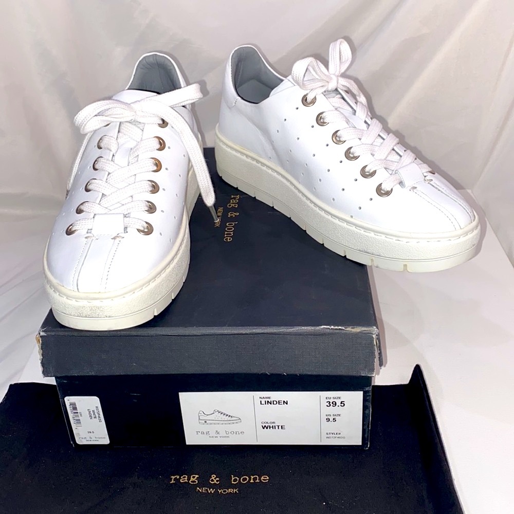 rag & bone Classic White Lace-Up Sneakers - Picture 15 of 15